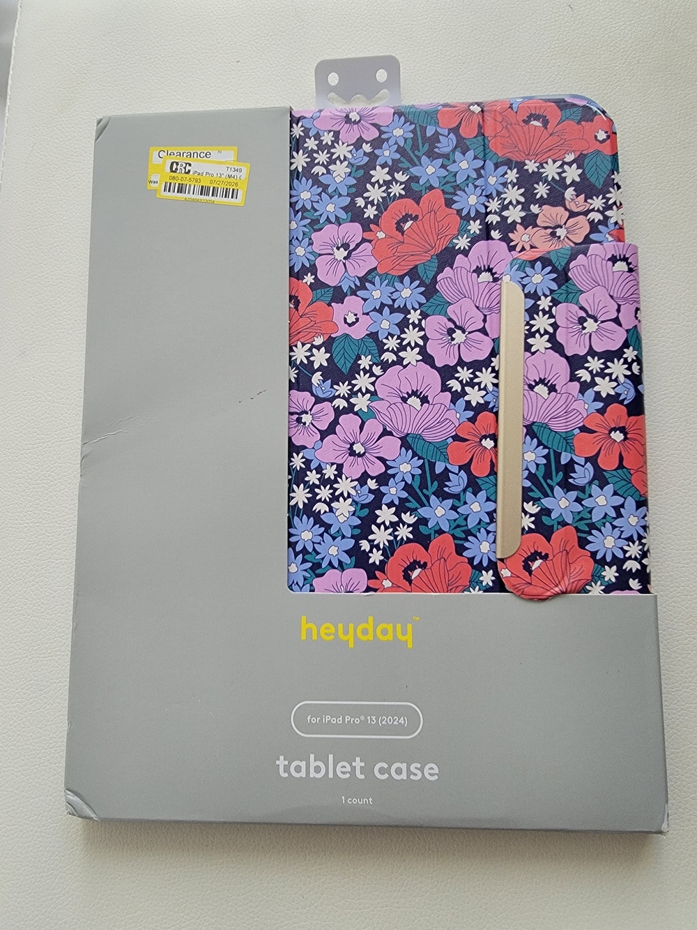 heyday Navy Floral Tablet Case with Pink & Red Flowers for Ipad Pro 13"